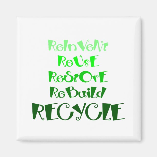 Aimant de sensibilisation au recyclage (Devant)