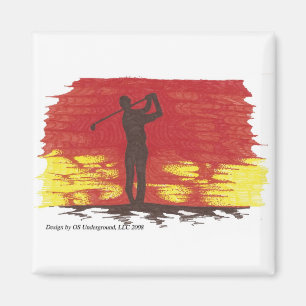 Aimant de silhouette de golfeur