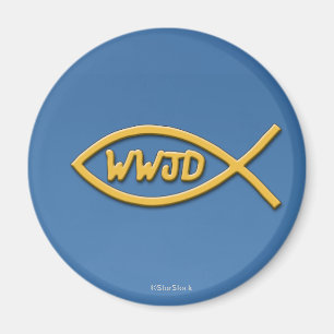 Aimant de symbole de poissons de WWJD