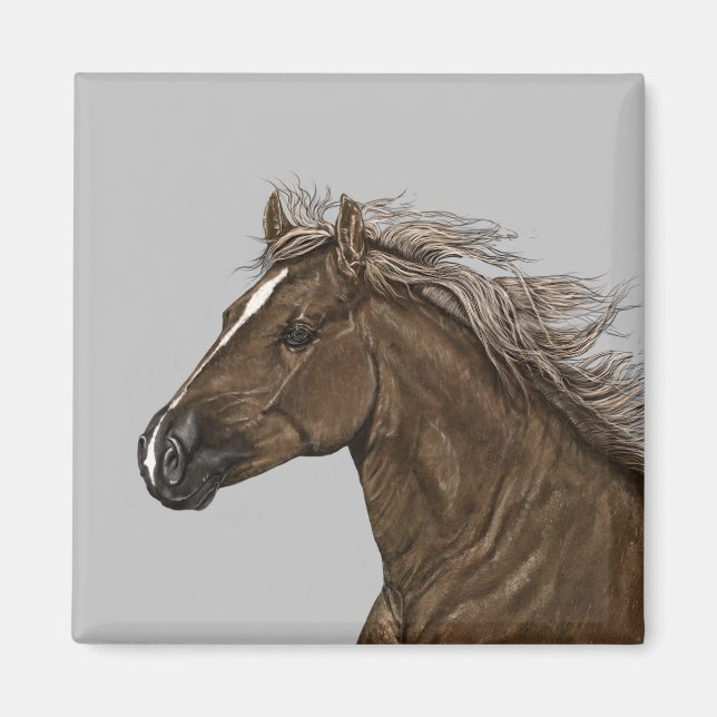 Aimant de tête de cheval Brown (Devant)