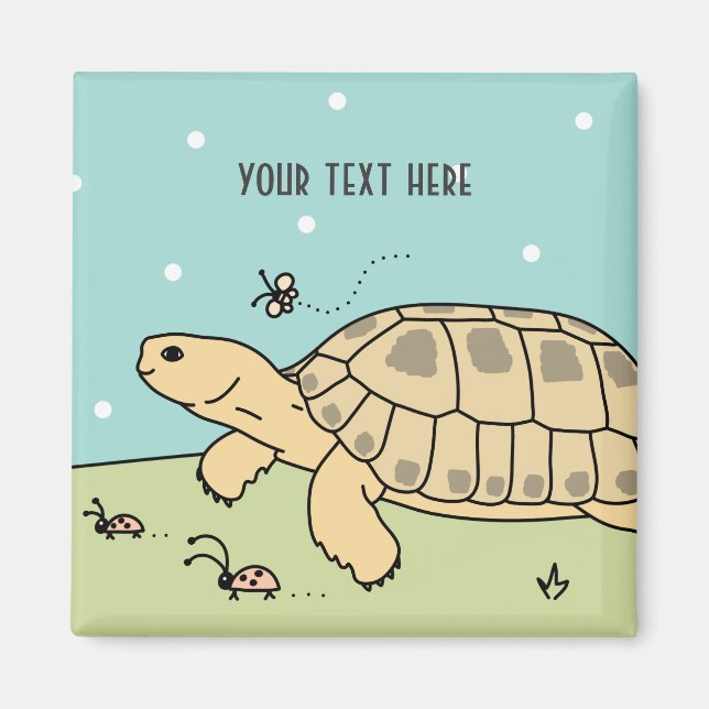 Aimant de tortue russe personnalisable (Devant)