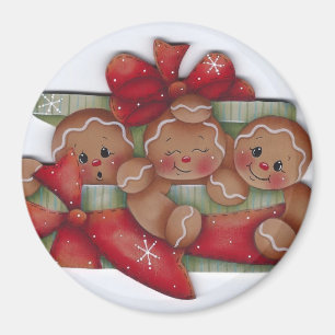 Aimant de trio de Noël de pain d'épice