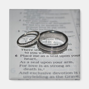 Aimant de vers de bible d'anneaux de mariage