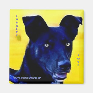 Aimant de visage de chien d'amour de loyauté