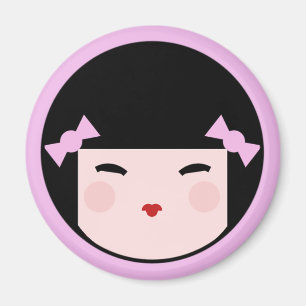 Aimant de visage de poupée de Kokeshi
