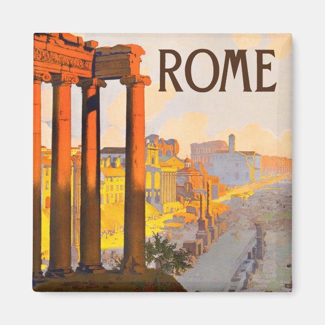 Aimant de voyage vintage Rome Italie (Devant)