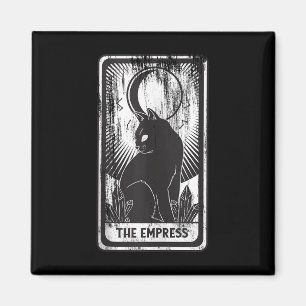 Aimant Débardeur de la carte Tarot Empress Cat noir