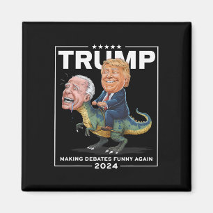 Aimant Débats 2024 Trump Riding Dinosaur F Joe Biden