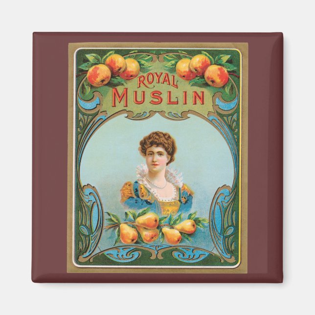 Aimant Déco Fabric Étiquette Art Royal Muslin (Devant)
