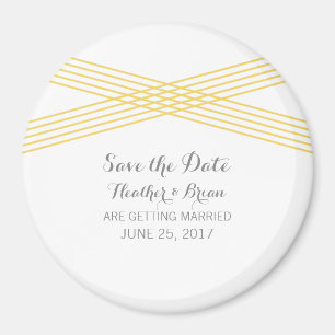 Aimant Déco moderne jaune Enregistrer l'aimant de date