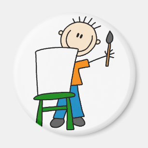 Aimant d'école de peinture de garçon
