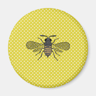 Aimant Décor cadeau Motif BEE Jaune Polkadot tendance Nou