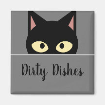 Décor de cuisine félin' Chat noir Vaisselle sale  