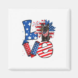 Aimant Décor de Juillet Amour Patriotique Français Chien-