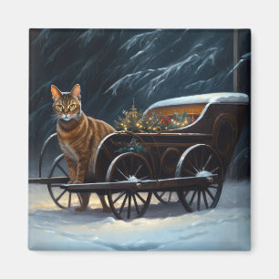 Aimant Décor de Noël Abyssinian Snowy Sleigh Ride