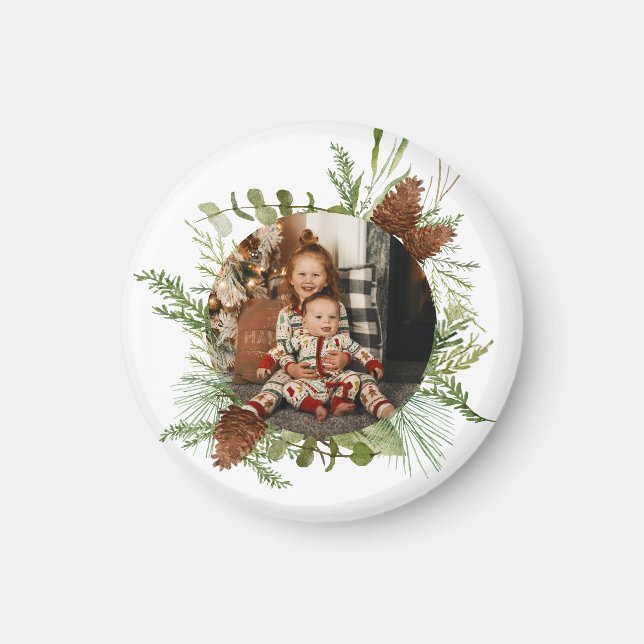 Aimant Décor de Noël avec votre photo personnalisée (Devant)