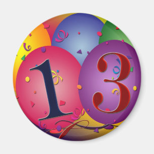 Aimant Décorations de ballon pour le 13ème anniversaire