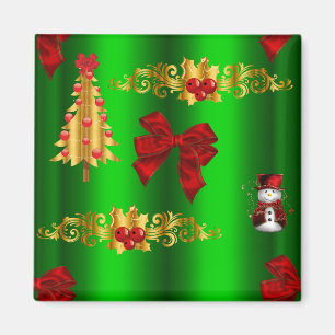 Aimant Décorations De Noël Sur Vert