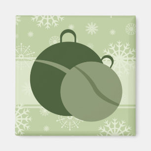 Aimant Décorations de Noël vertes et bonbons