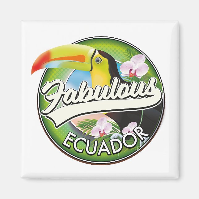 Aimant Découvrez le fabuleux logo de l'Equateur (Devant)