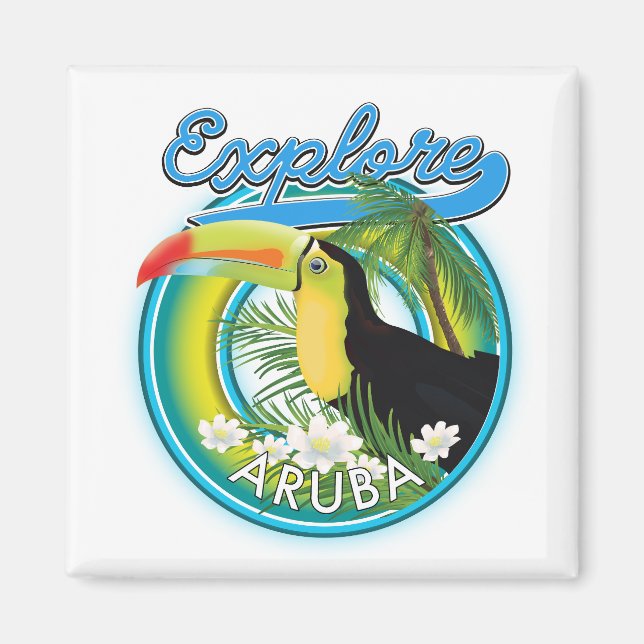 Aimant Découvrez le logo Aruba (Devant)