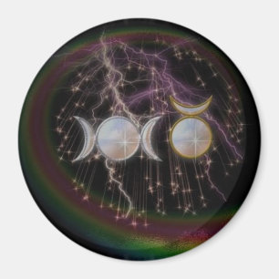 Aimant Déesse triple stupéfiante de Wiccan cosmique