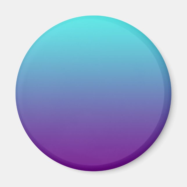 Aimant Dégradé de fond simple Turquoise Bleu Violet (Devant)