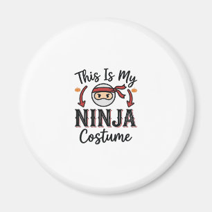 Aimant Déguisement de ninja drôle Design vectoriel Hallow