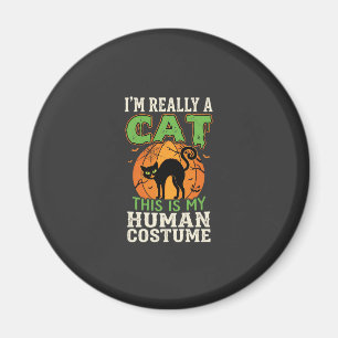 Aimant Déguisement Humain de Chat pour Halloween Design D