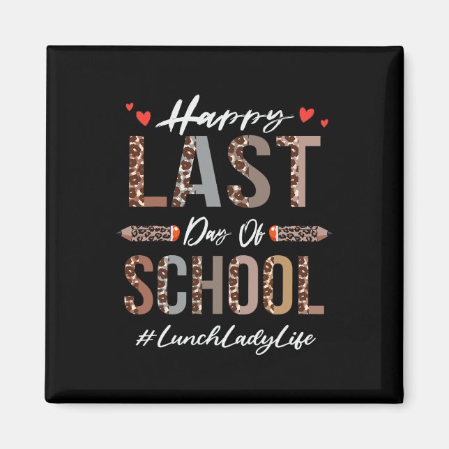 Aimant Déjeuner Dame Joyeux Jour Dernier De L'École Été D (Devant)