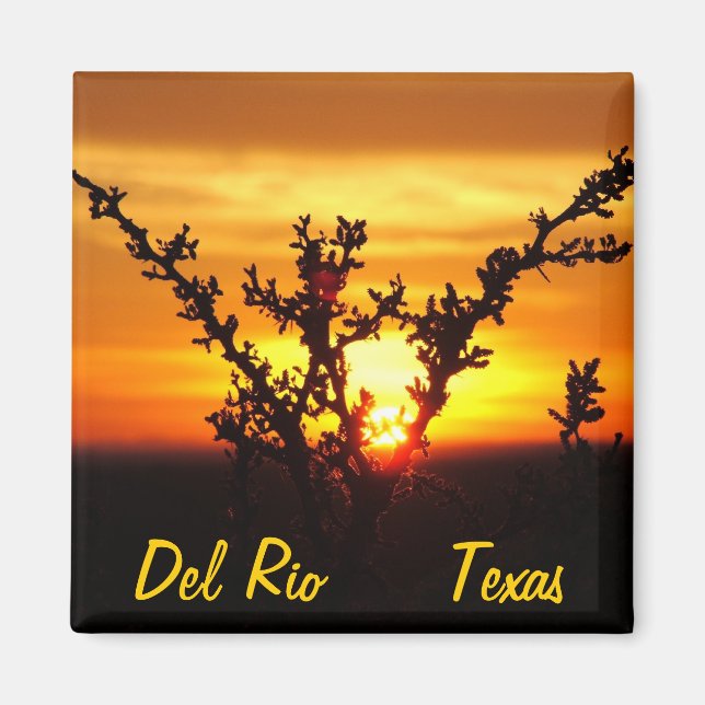 Aimant Del Rio Texas souvenirs coucher de soleil de bross (Devant)