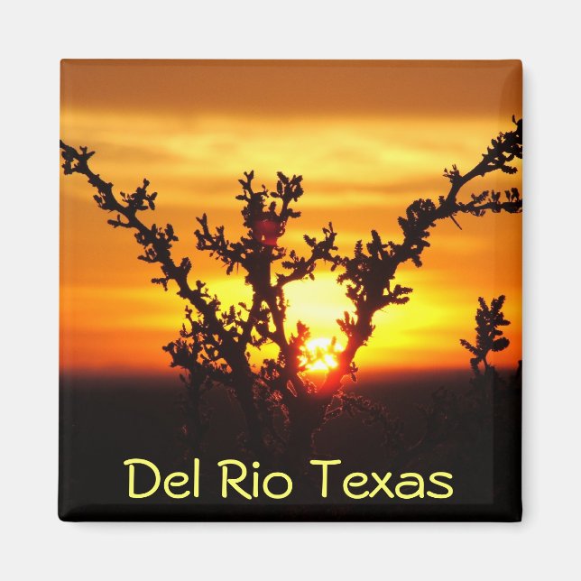 Aimant Del Rio Texas souvenirs coucher de soleil de bross (Devant)