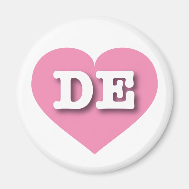 Aimant Delaware Coeur rose - J'aime DE (Devant)