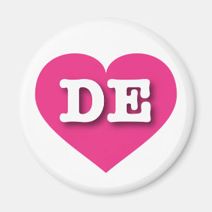 Aimant Delaware Hot Pink Heart - J'aime DE