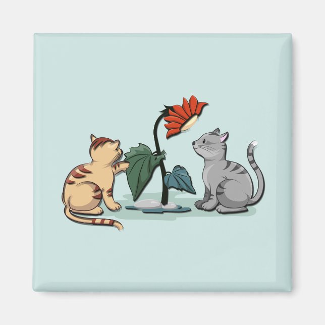 Aimant Délice d'été des chatons vert écume de mer (Devant)