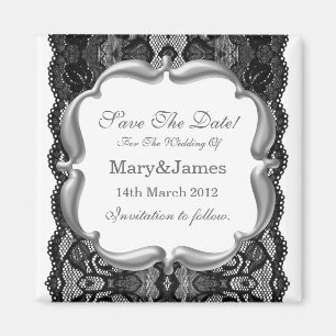 Aimant Deluxe Enregistrer La Date Mariage Vintage Dentell