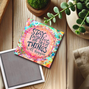 Aimant Demeurez Positif Joli Citation Inspirationnelle te