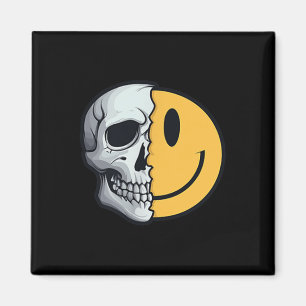 Aimant Demi-crâne sourire visage Rave squelette les année