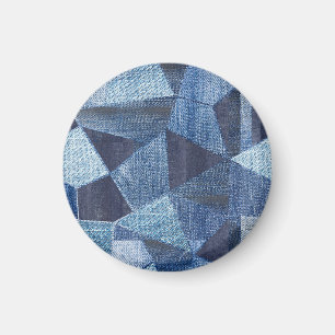 Aimant Denim Urban : Patchwork à rayures détendues.