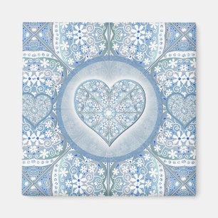 Aimant Dentelle en céramique bleu clair