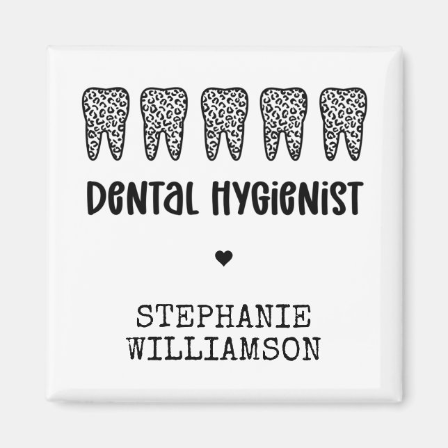 Aimant Dentis hygiénistes dentaires personnalisés Emprein (Devant)