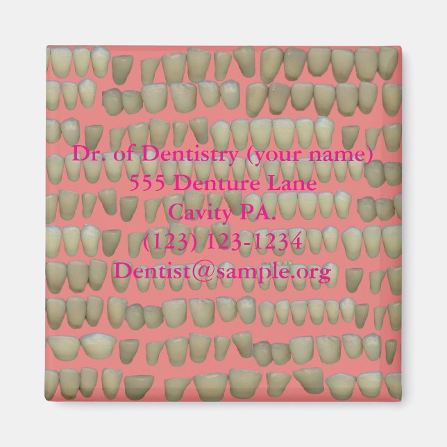 Aimant Dentiste Dentistère Rotten Teeth Aide Orthodontie (Devant)