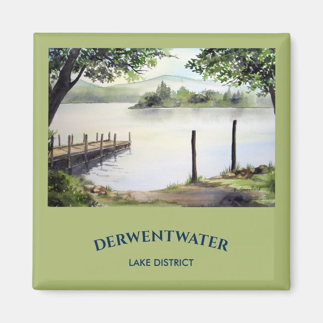 Aimant Dergone Water Keswick Angleterre Watercolor Painti (Devant)