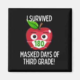 Aimant Dernier Jour De L'École 180 Jours Masqués De Trois