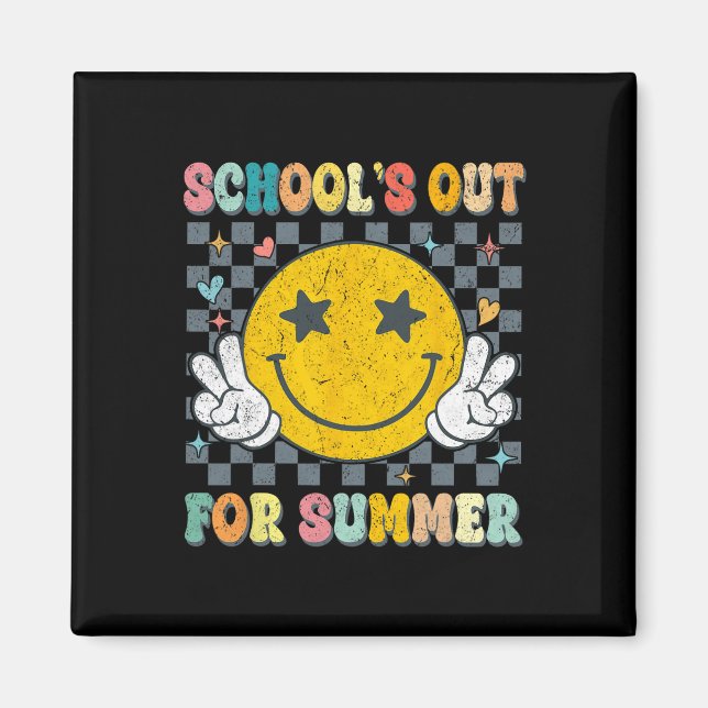 Aimant Dernière Journée D'École Rétro Écoles Sorties Pour (Devant)