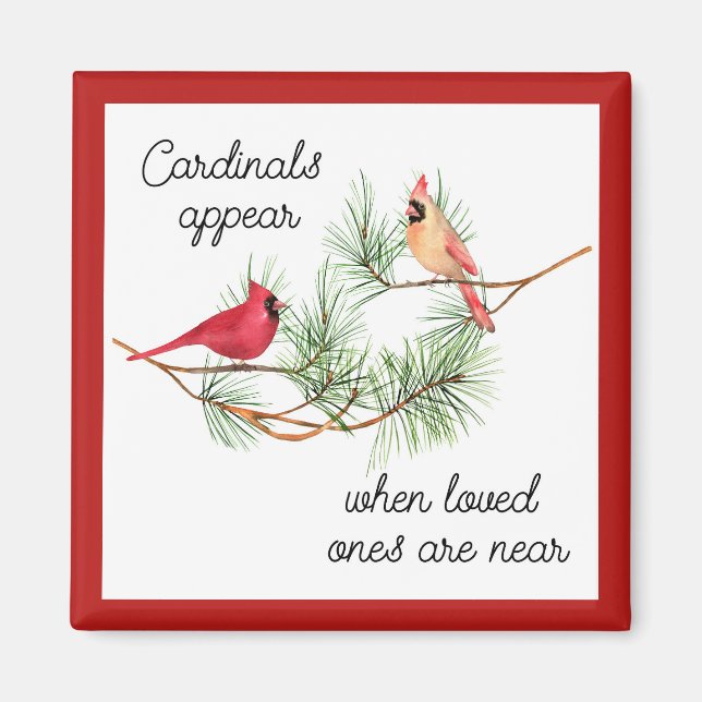 Aimant Des cardinaux apparaissent quand les proches sont  (Devant)
