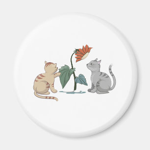 AIMANT DES CUISINES GRIS ET BEIGE CUTES JOUENT AVEC UN SO