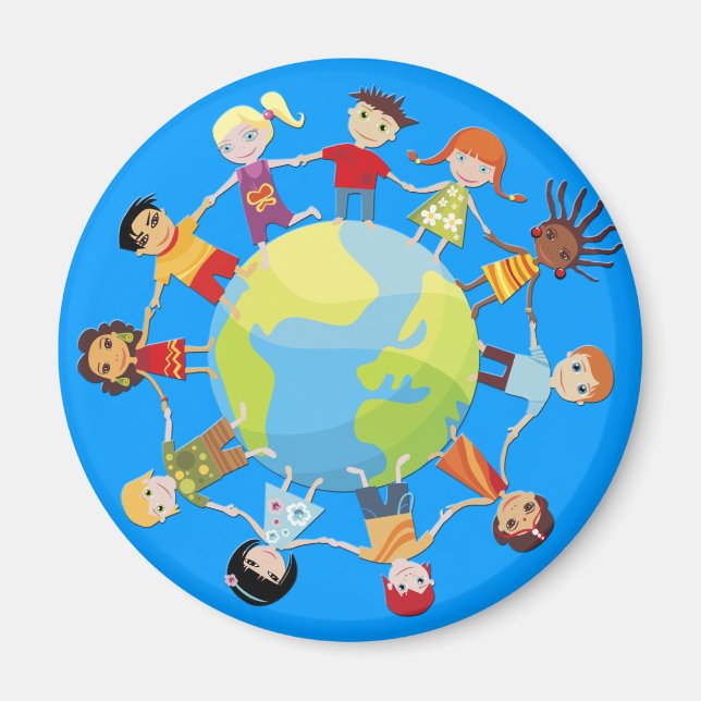 Aimant Des enfants pour la paix mondiale (Devant)