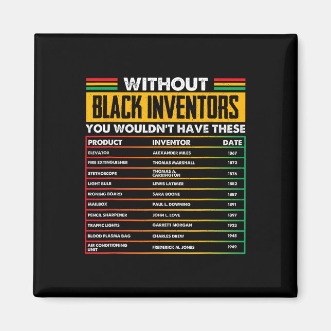 Aimant Des inventeurs noirs oubliés Mois de l'histoire no (Devant)