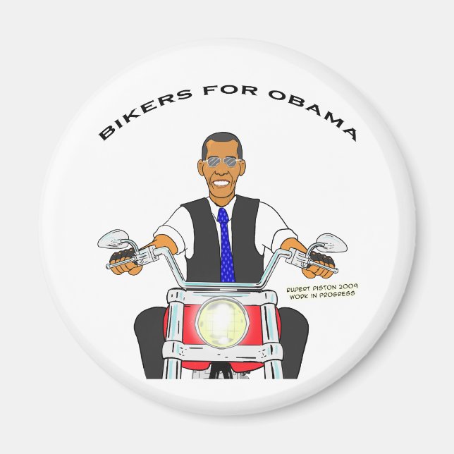 Aimant Des motards pour Obama (Devant)